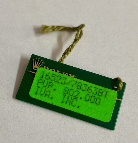 Rolex green tag - rolex, hangtag