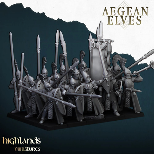 Aegean elves spearmen pezzi - elves, 11