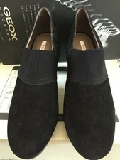 GEOX INSPIRATION  NERO scarpe donna stivaletti tronchetti tacco camoscio