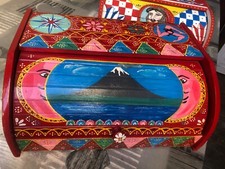 portapane legno dipinto