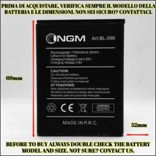 BATTERIA BATTERY BL-096 / BL-96 NGM PER DYNAMIC E451 1700mAh GARANZIA ITA