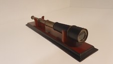 Cannocchiale telescopico antico in ottone con finiture in cuoio Authentic Models