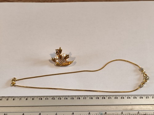 Lot collana spilla dorata - e,