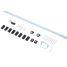 HOMCOM Kit Porta Scorrevole in Metallo Argento con Utensili e Guida