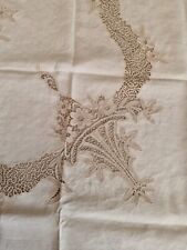 Copriletto antico in Lino e pizzo di Cantù