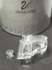 Pianoforte a coda e sgabello Swarvoski cristallo argento in scatola originale, senza certificato di autenticità