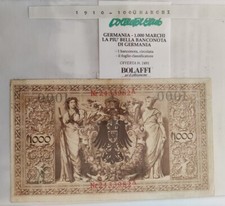 Banconota Germania 1000 Marchi anno 1910 Garanzia Bolaffi