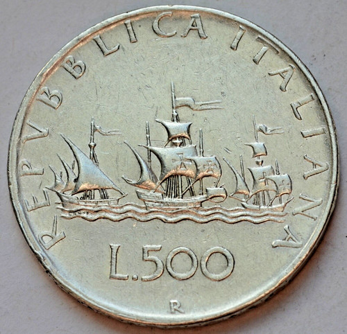Italia 500 lire 1958 navi - italia, 1958,
