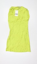 Abito donna Zara verde tessuto