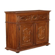 Credenza Piemontese Antica Italia Inizi '700 Legno di Noce Formelle Polilobate