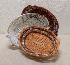 3 CESTINI VIMINI con manici