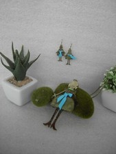 PARURE COLLANA E ORECCHINI DOLL DAMINA BAMBOLINA METALLO SMALTATO FASHION