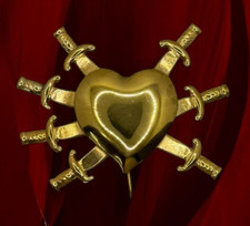 Cuore sette dolori per Addolorata Dolosa madonna sacred art statue 7x5 cm