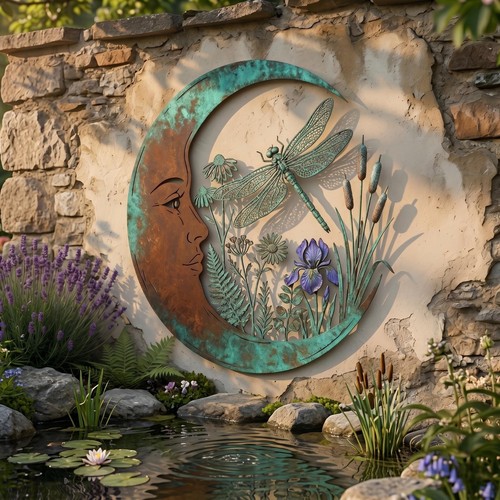 Dragonfly moon wall art - dragonfly,