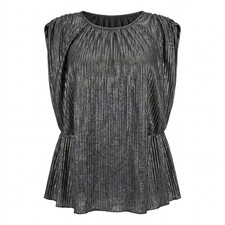 Top plissettato metallizzato