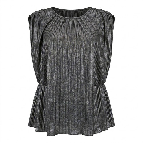 Top plissettato metallizzato