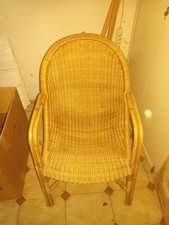 Coppia Di Poltrone Vimini e Bamboo Anni 70/80 Modernariato