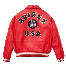 Men Avirex red Real Bomber
