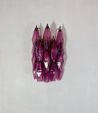 Applique da parete vintage in vetro ametista di Murano italiano POLIEDRI