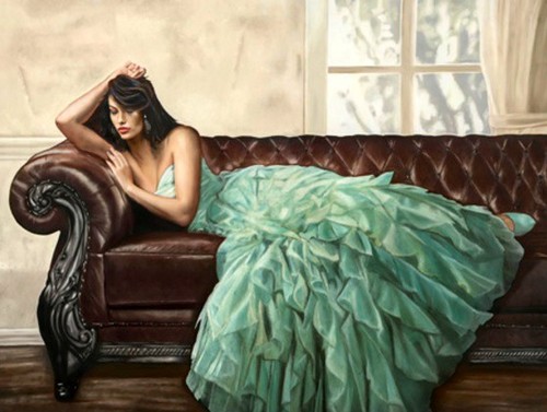 Quadro donna distesa - quadro, su