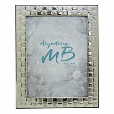 Cornice Portafoto Quadri Lucidi e Puntinati in Argento Varie Misure 