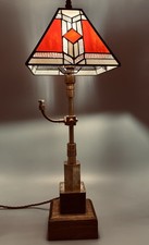 Lampada da tavolo scrivania Art Decò stile industriale vintage con paralume retrò