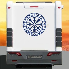 Bussola vichinga camper adesivo Vegvisir bussola runica caravan roulotte 50 cm
