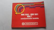 Innocenti Mini 1000 1001 T Export 1972 manuale officina caratteristiche tecniche