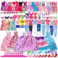 Lotto 50 pezzi vestiti bambola Barbie vestiti scarpe accessori bambina giocattolo-regalo
