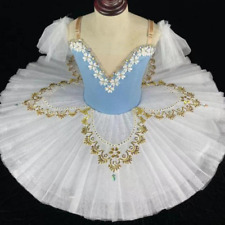 Abito Ballerina Pancake Balletto Professionale Velluto Blu Ragazze Balletto Danza