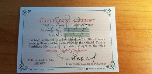 Rolex cronometro certificato - cronometro,