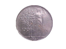 1957-R ITALIA 100 LIRE KM#