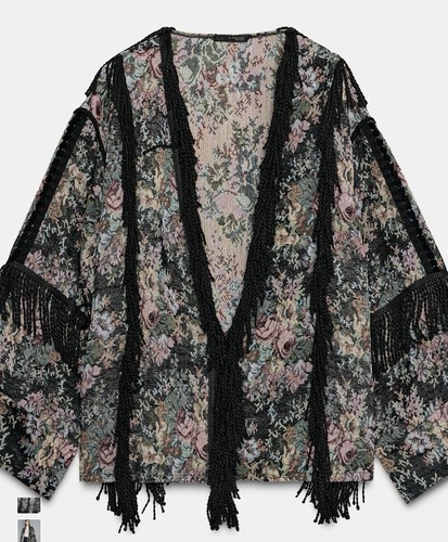 Kimono zara floreale - floreale, jacquard