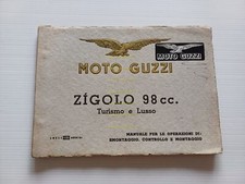 Moto Guzzi ZIGOLO 98 Turismo - 98 Lusso 1956 manuale officina originale