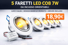 5 Faretti LED Incasso 7W