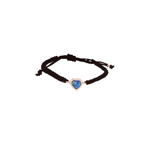 Bracciale cuore opale blu - cuore,