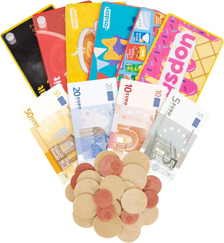 Set gioco con carte - set, soldi