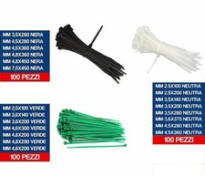 FASCETTA FASCETTE DI CABLAGGIO IN PLASTICA NEUTRA VERDE NERA VARIE MISURE 18809V