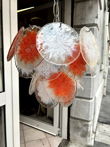 Lampada dischi 70s murano - a,