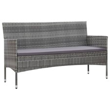Sofa Grey PE rattan, steel