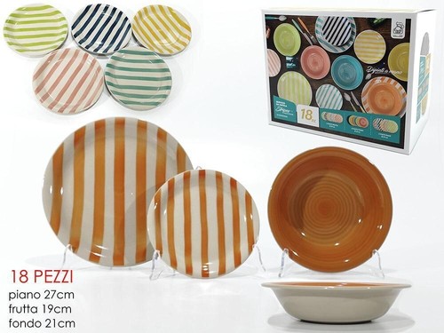 Servizio piatti stripes 18 - servizio,