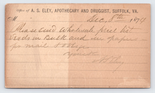 1874 eley farmacia e - 1874, s.