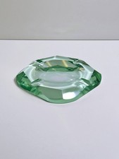 Posacenere vintage cristallo vetro Fontana turchese menta verde prisma diamante anni 50