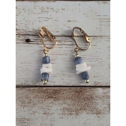 Vintage clip earrings blue - vintage, on