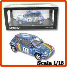 Modellino auto statico modellini scala 1/18 RENAULT 5 GT TURBO RALLY 1990 Norev