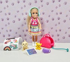 Barbie Toys, Chelsea Doll and Accessories Travel Set with Puppy