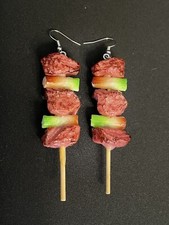 Orecchini Bigiotteria Earrings Resina Spiedini Arrosticini 