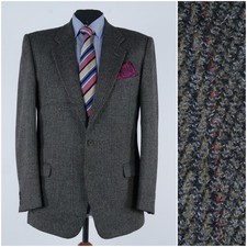 Giacca uomo tweed italiana 44R taglia UK LEBOLE cappotto sportivo lana a righe blazer