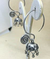 ORECCHINI ETNICI A SPIRALE CON PENDENTE A CAMPANELLA ARGENTO INDIANO