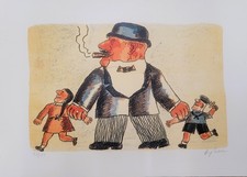 Franz Borghese  Litografia a colori Il Padre